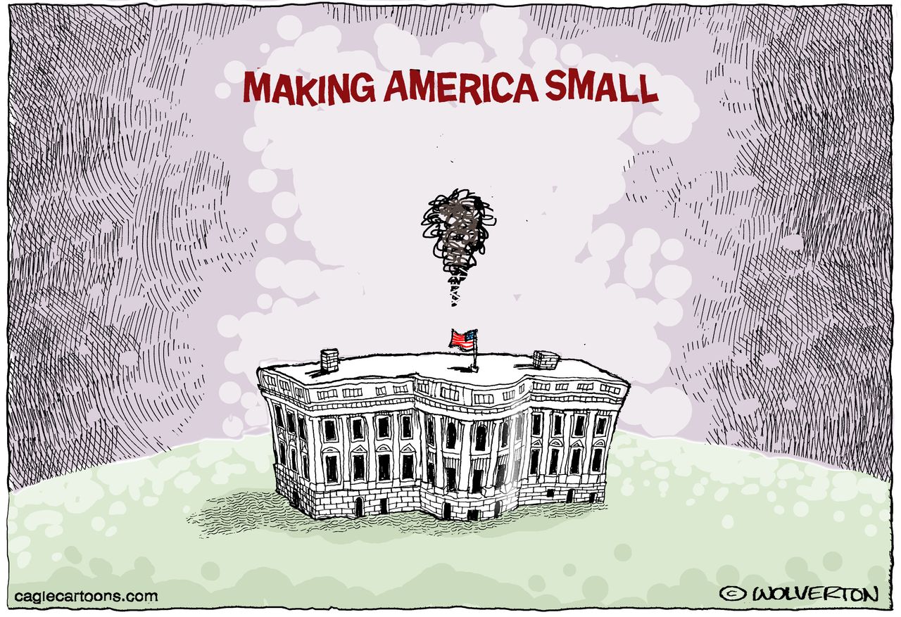 Political cartoon U.S. Trump white house