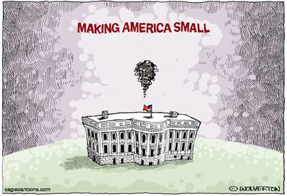 Political cartoon U.S. Trump white house
