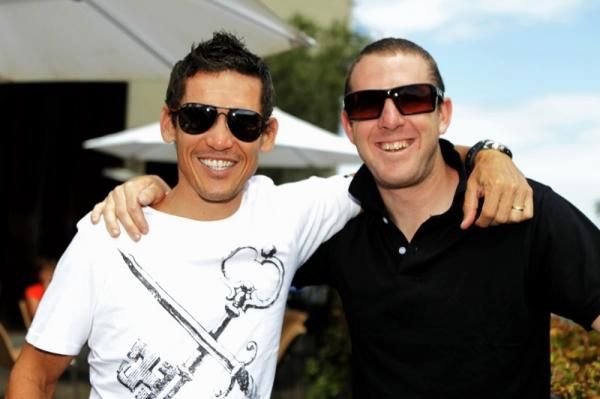New teammates Robbie McEwen and Matt Goss