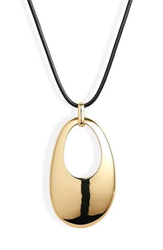 Open Teardrop Cord Pendant Necklace