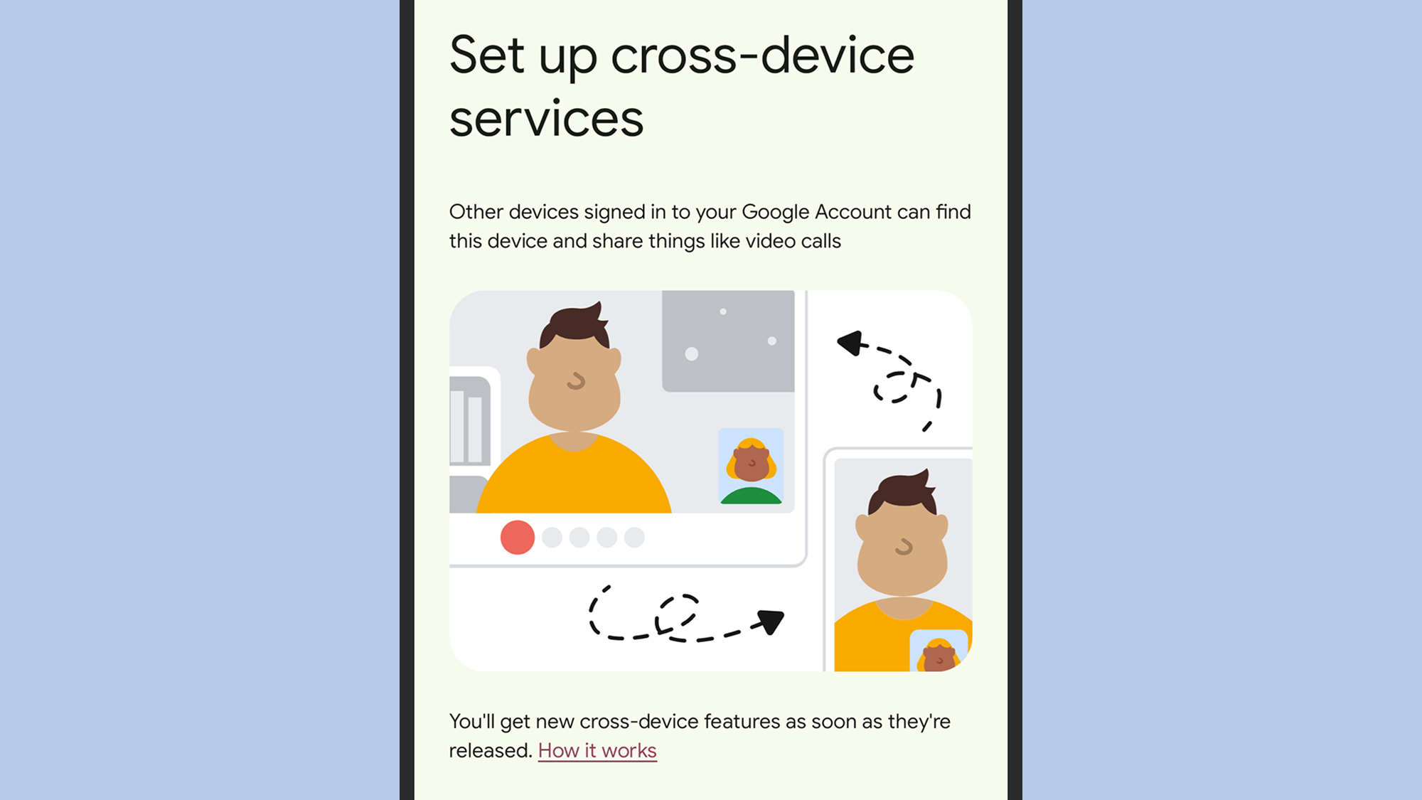 Android cross-devices services screenshot