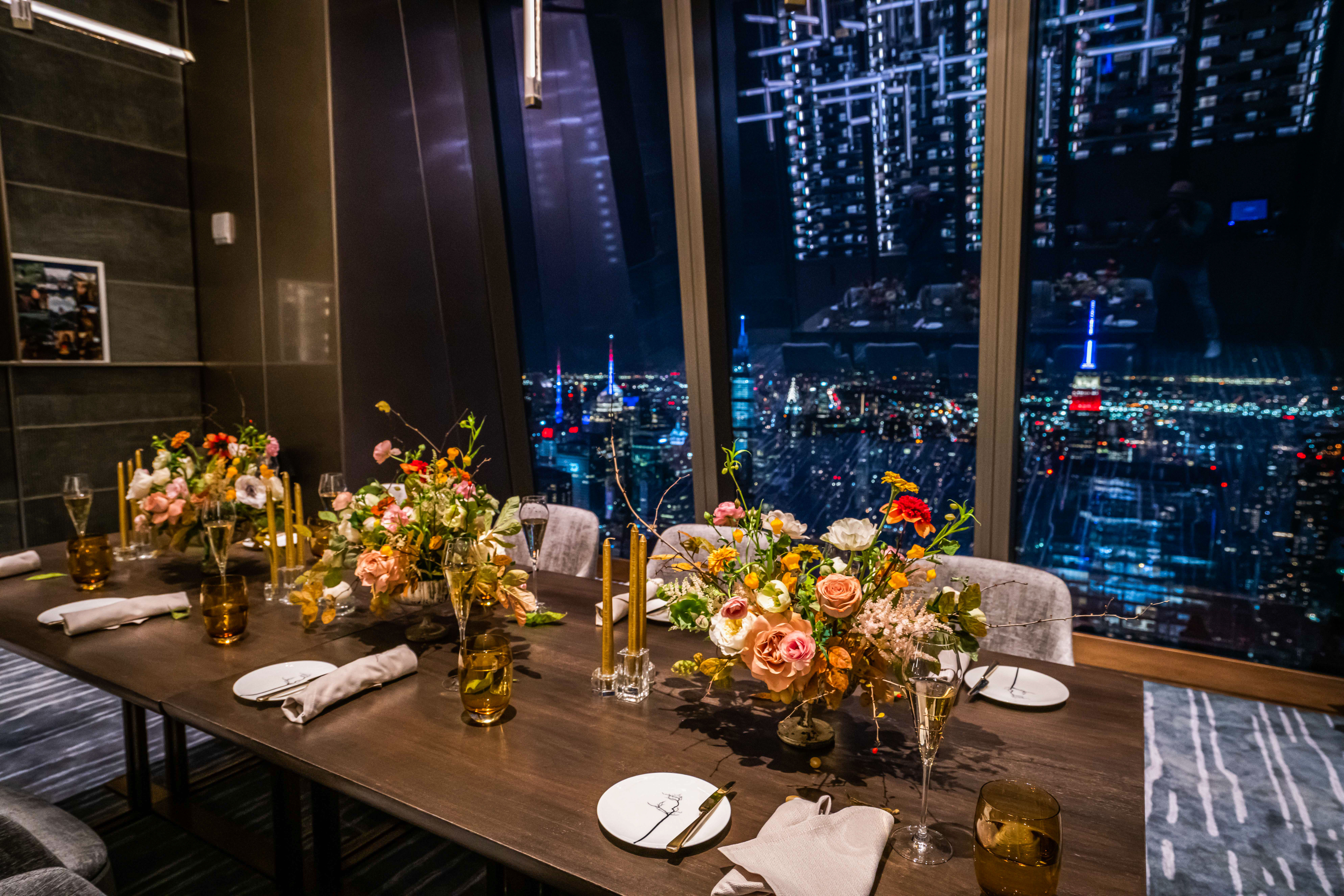 Peak at Priceless restaurant at night.