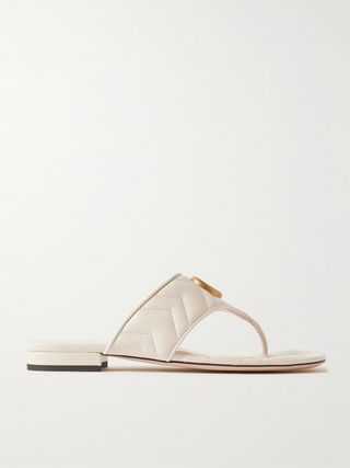 Marmont Logo-Embellished Matelassé Leather Sandals