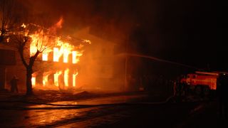 Building on fire