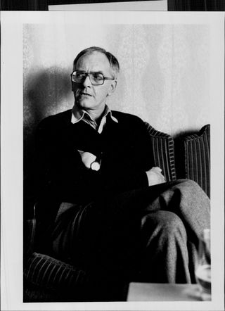 English playwright Peter Nichols at an interview at the Sebel Townhouse. July 10, 1980. (Photo by John Nobley/Fairfax Media via Getty Images).