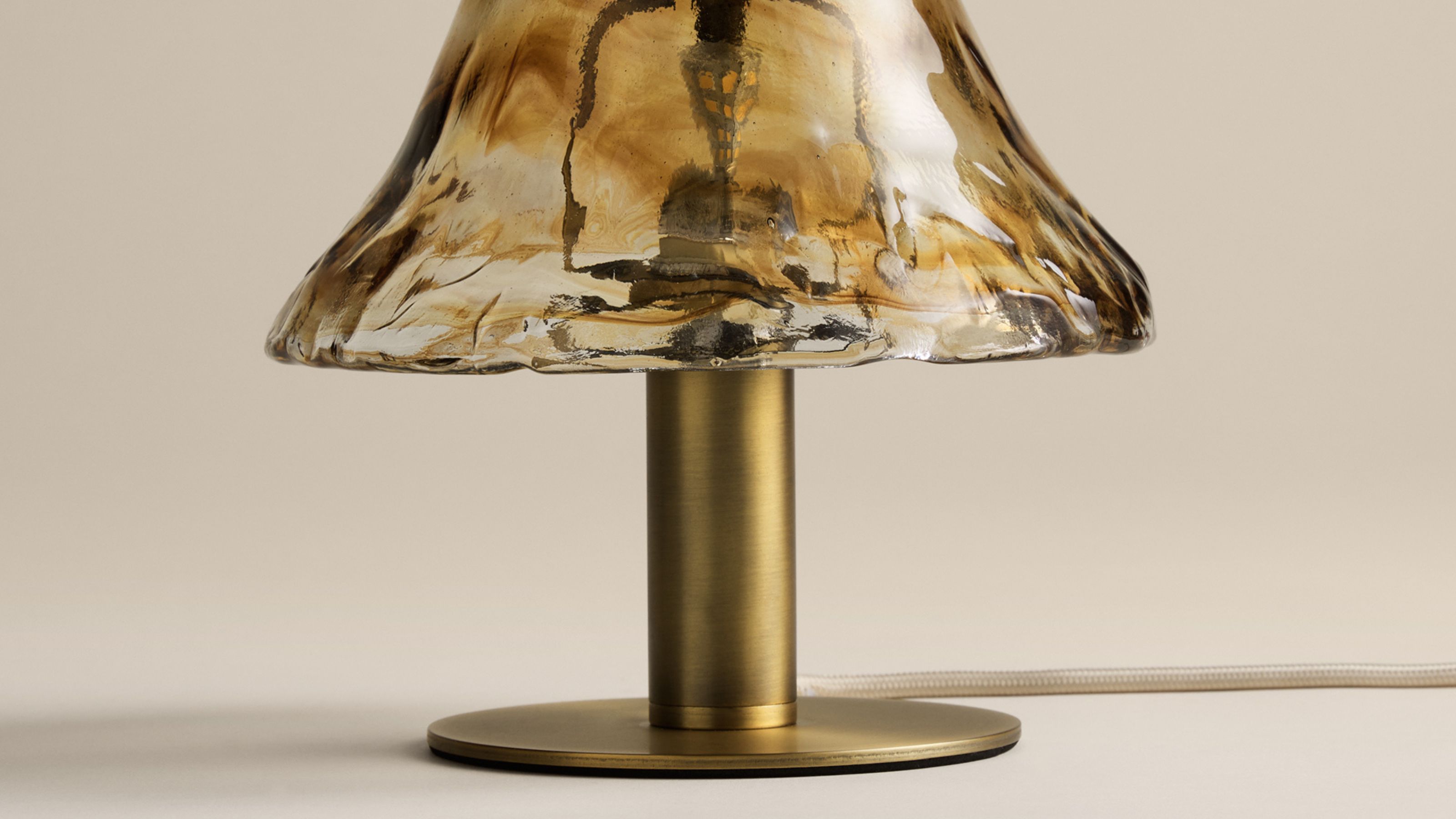 Marks &amp; Spencer Wavy Glass Mushroom Table Lamp