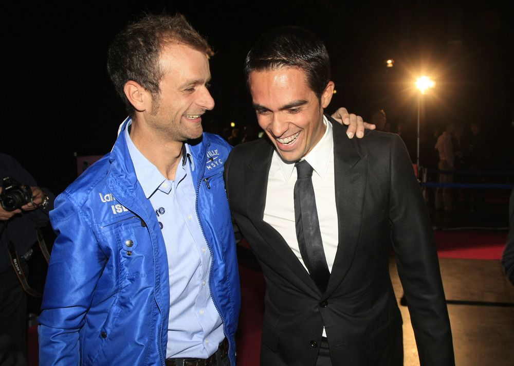 Michele Scarponi with Alberto Contador