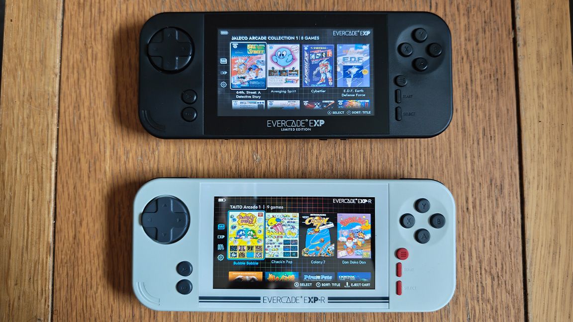 Evercade EXP-R and VS-R; retro consoles