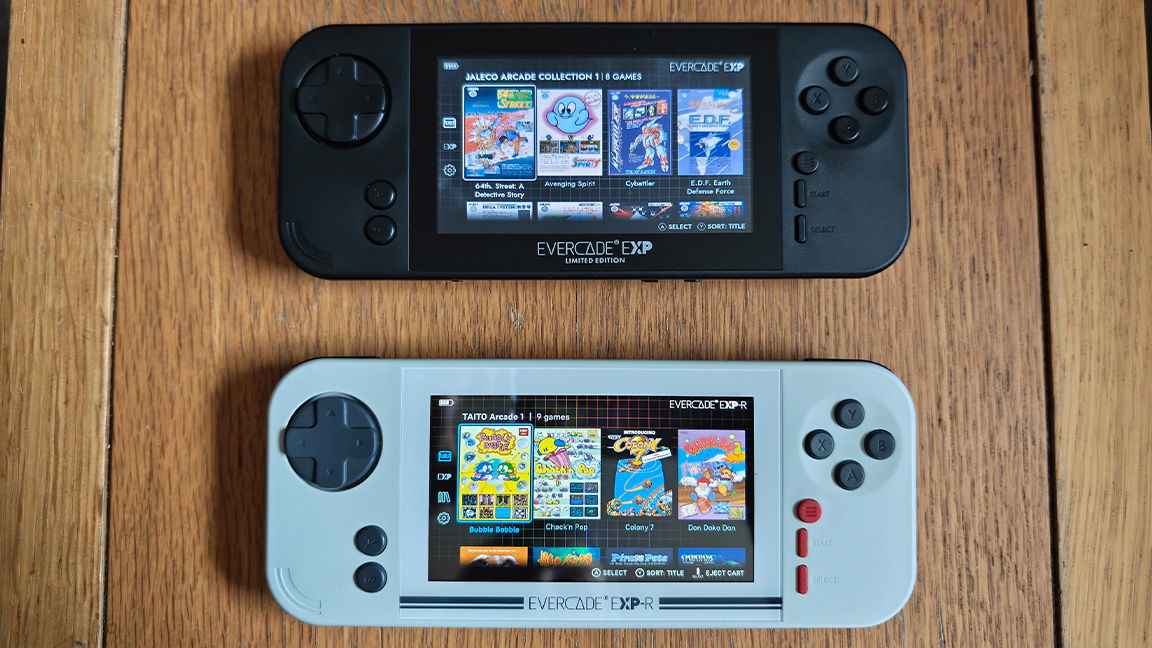 Evercade EXP-R and VS-R; retro consoles