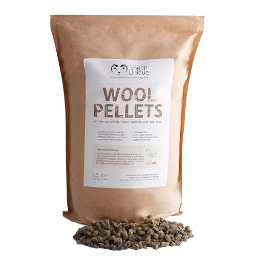 Sheep Unique Wool Pellets &amp;ndash; Slow-Release Fertiliser and Water Retention &amp;ndash; Repels Slugs and Snails &amp;ndash; Natural British Sheep Wool Pellets &amp;ndash; Nutrient-Rich Suitable for Organic Gardens