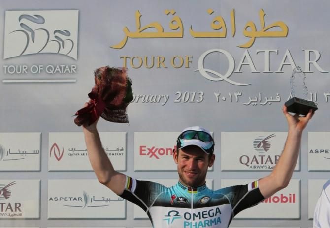 Mark Cavendish (Omega Pharma-Quick Step) wins stage 5 of the Tour of Qatar