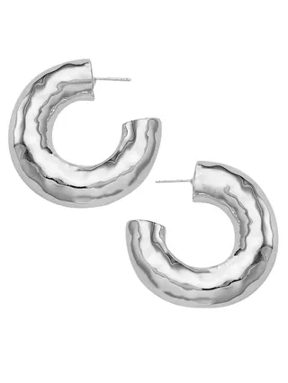 Classico Sterling Silver Medium Hoop Earrings