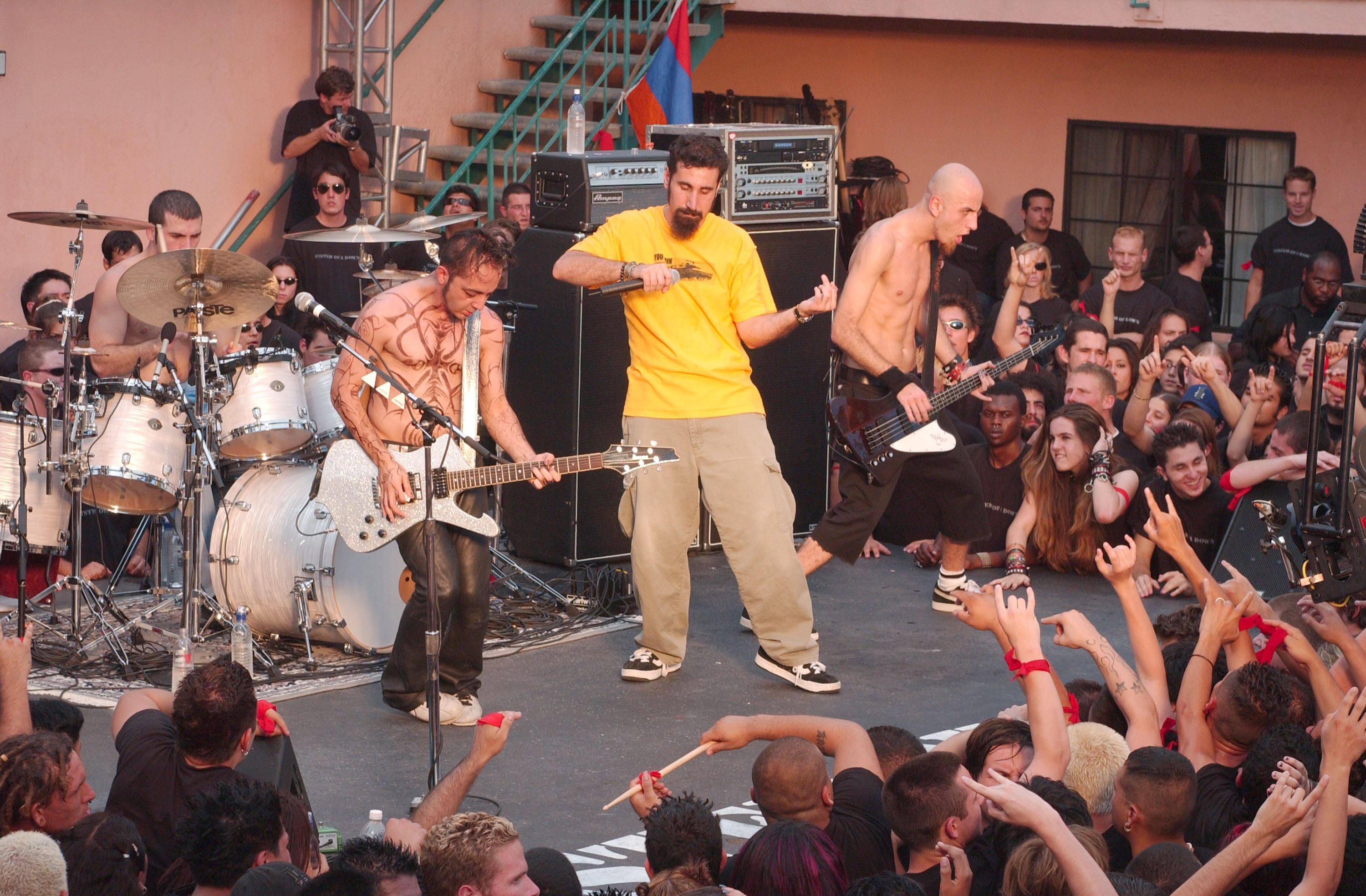 System Of A Down on the set of the Chop Suey! video