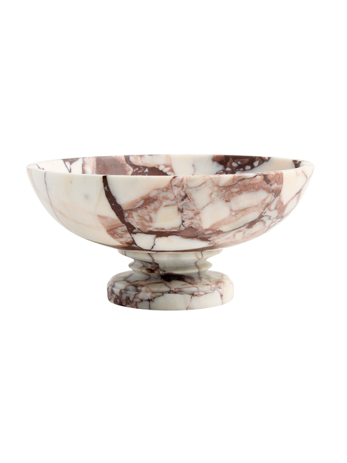 Burgundy Marble Footed Bowl