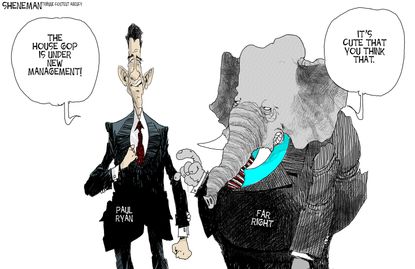 Political cartoon U.S. Paul Ryan Far Right