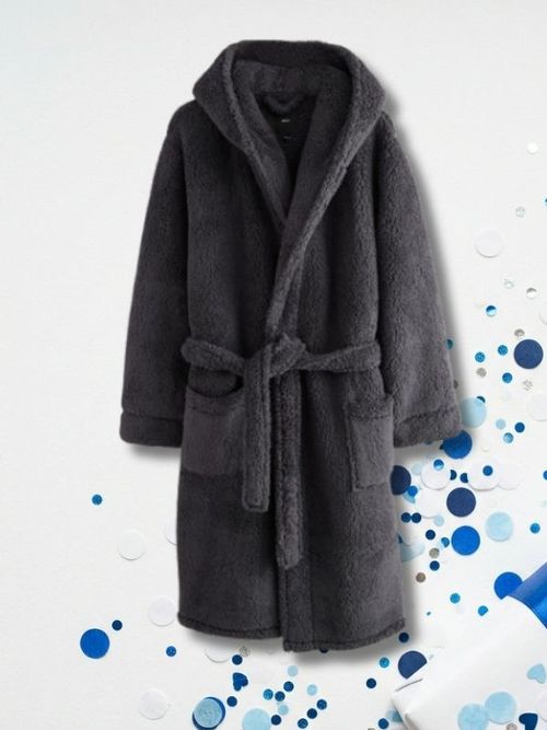 Slate Grey Borg Dressing Gown&nbsp;