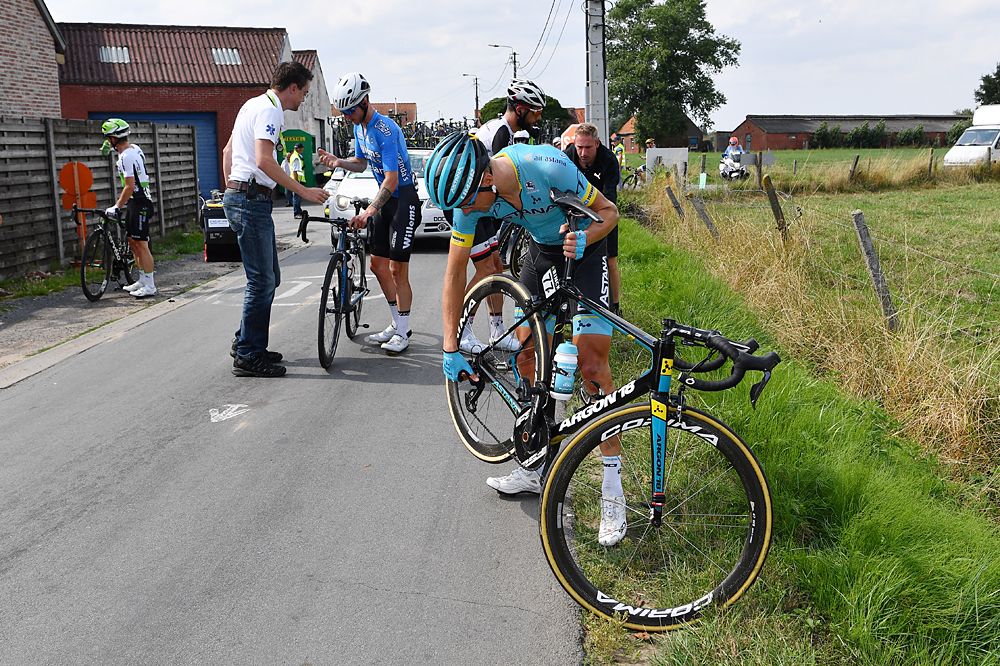 Zico Waeytens of Belgium and Team Veranda's Willems-Crelan / Roy Curvers of Netherlands and Team Sunweb / Magnus Cort Nielsen of Denmark and Astana Pro Team / Crash