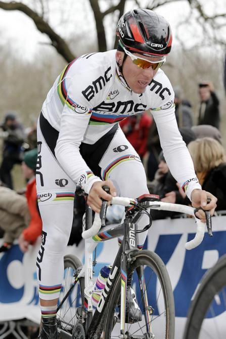 BMC's World Champion Philippe Gilbert out of the saddle at Gent-Wevelgem