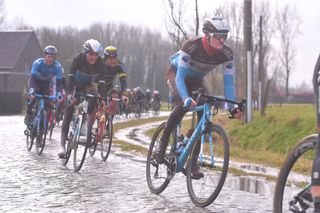 Most riders, including Romain Bardet (AG2R-La Mondiale) tried to survive in the tough conditions