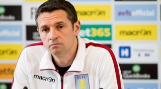 BIRMINGHAM, ENGLAND - MARCH 17 : Remi Garde manager of Aston Villa talks to the press during a press conference at the club's training ground at Bodymoor Heath on March 17, 2016 in Birmingham, England. (Photo by Neville Williams/Aston Villa FC via Getty Images)