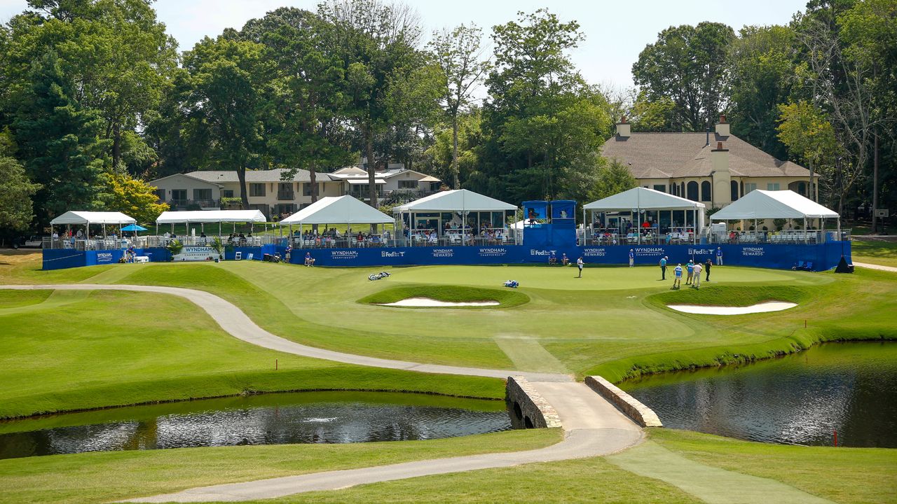 The 16th green at Sedgefield Country Club