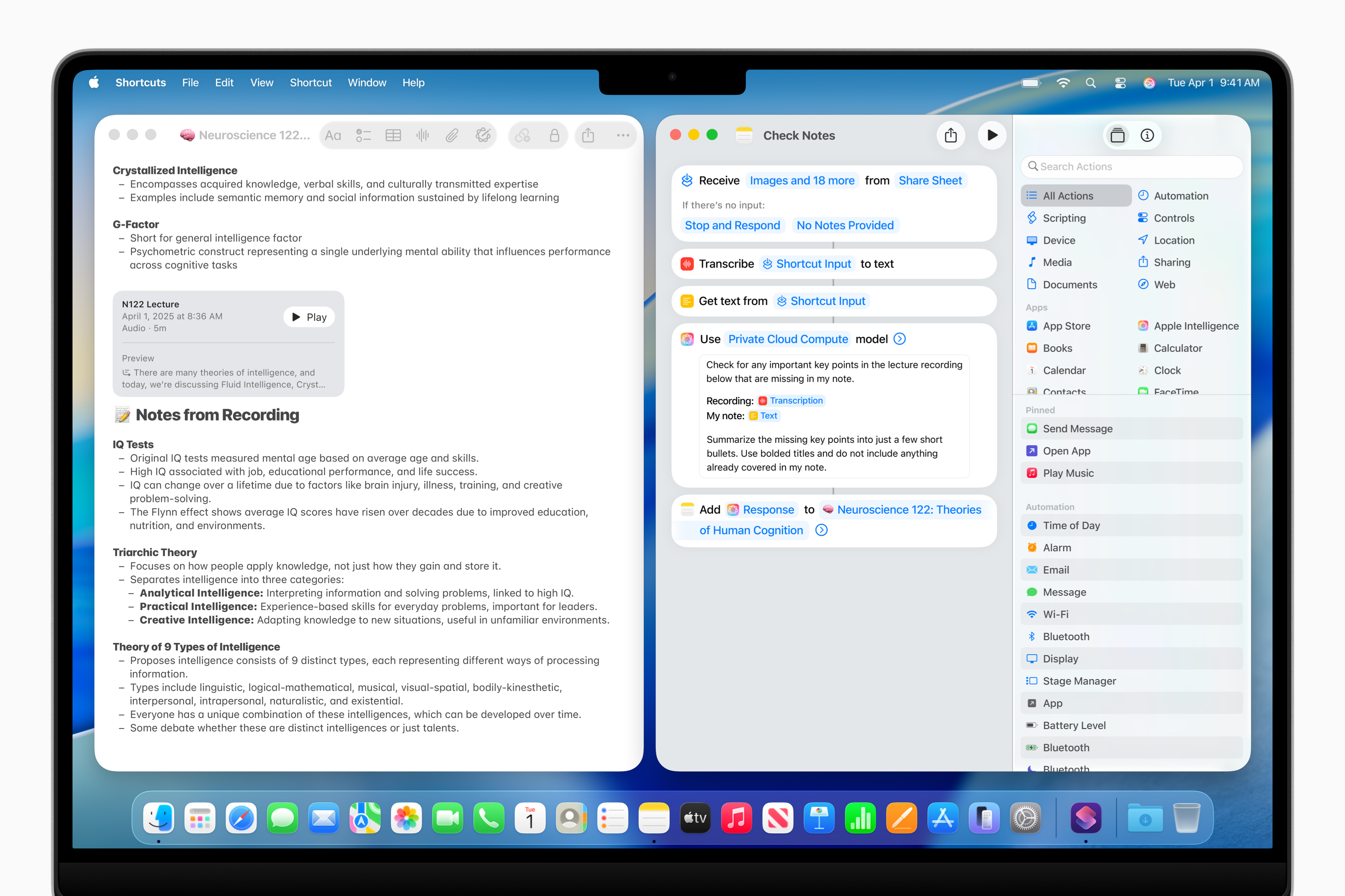 Apple Intelligent Actions
