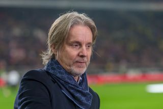 STUTTGART, GERMANY - APRIL 08: Jan Age Fjoertoft Looks on during the Bundesliga match between VfB Stuttgart and Borussia Dortmund at Mercedes-Benz Arena on April 8, 2022 in Stuttgart, Germany. (Photo by Harry Langer/vi/DeFodi Images via Getty Images)
