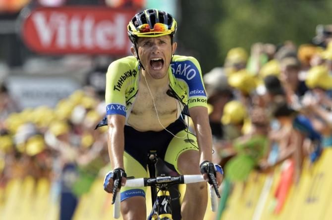 Rafal Majka (Tinkoff-Saxo) made his first pro win a big one: the Tour de France stage 14 to Risoul