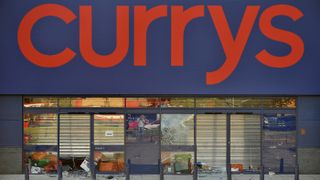 A damaged Currys store