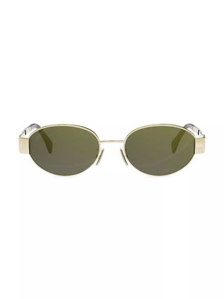 Celine, Triomphe 54MM Oval Sunglasses