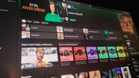A photo of the Spotify homepage within the Spotify app