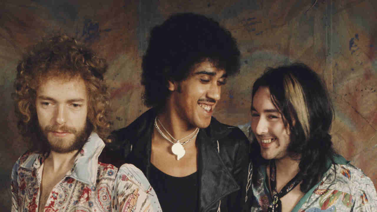 Thin Lizzy posing for a photograph in 1973