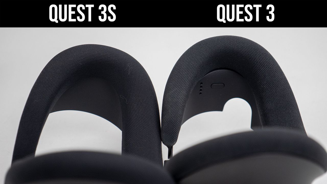 The Meta Quest 3S's default facial interface lacks the glasses spacing options of the Meta Quest 3's default facial interface.