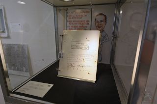 The Apollo 13 flown flight plan, with original caricatures and crew notations, sold for $275,000 at Sotheby’s Space Exploration Sale in New York on July 20, 2017.
