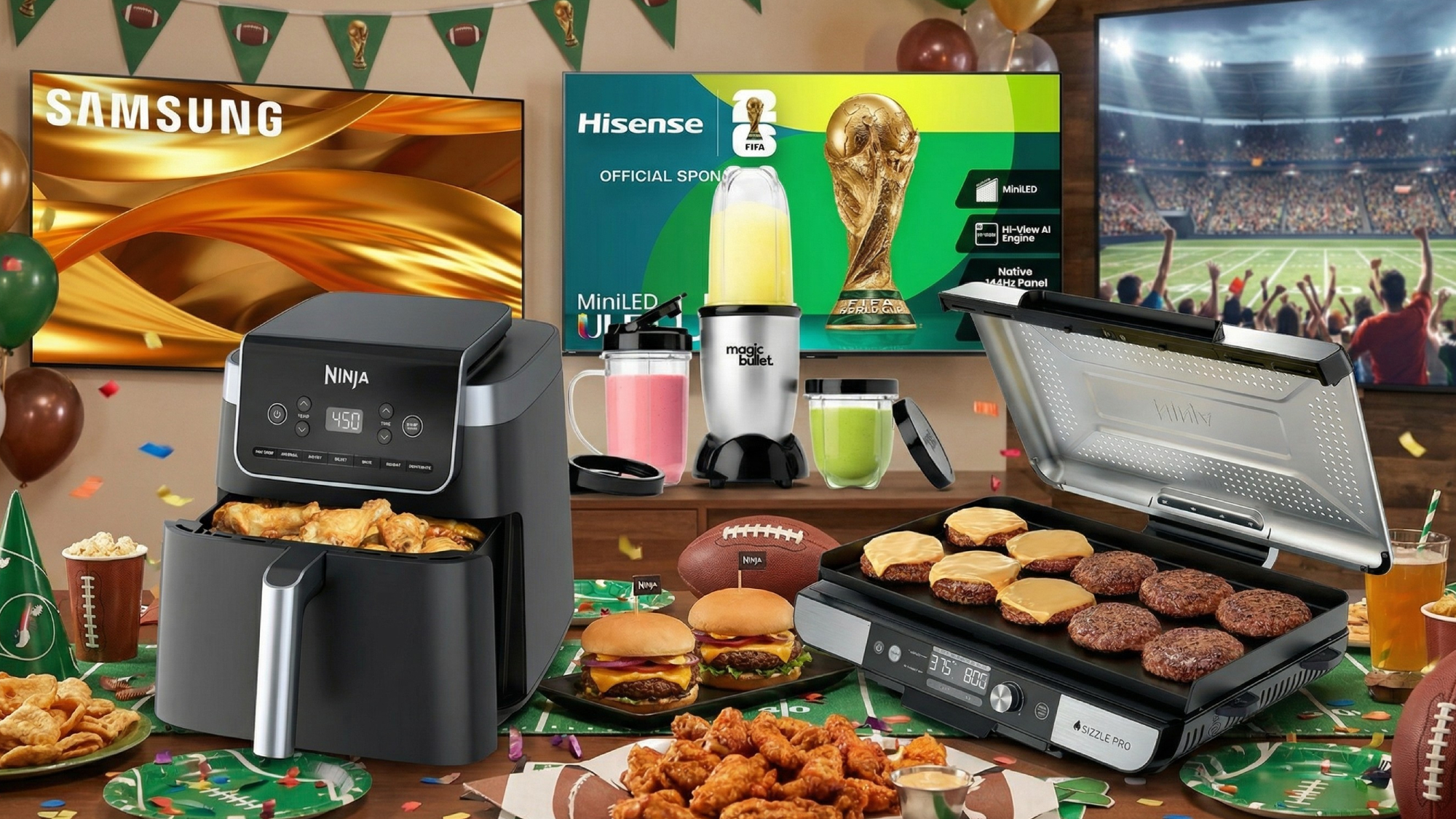 Super Bowl gadgets shown at Super Bowl party