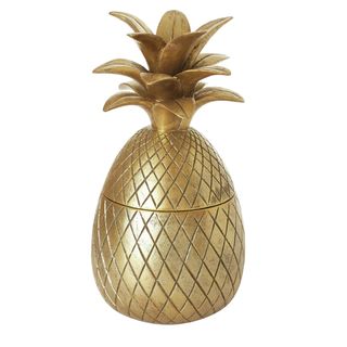 novelty crafted pineapple pot with matt gold colour
