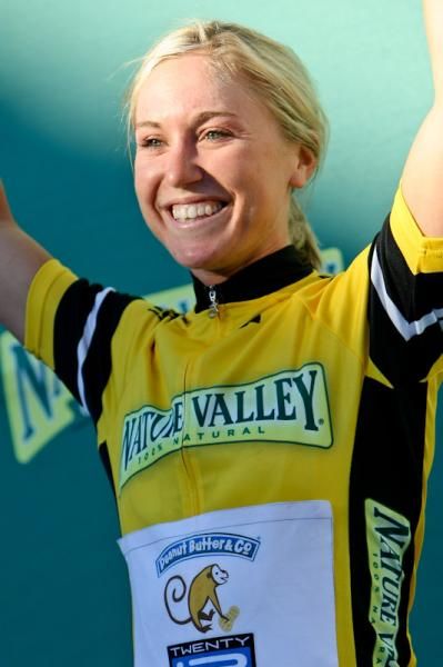 Shelly Evans (Peanut Butter &amp; Co) takes over the leaders jersey after her third place finish tonight.
