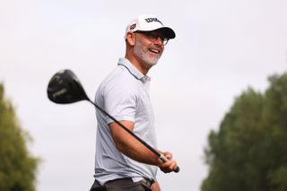 Paul Waring holds his driver on the tee