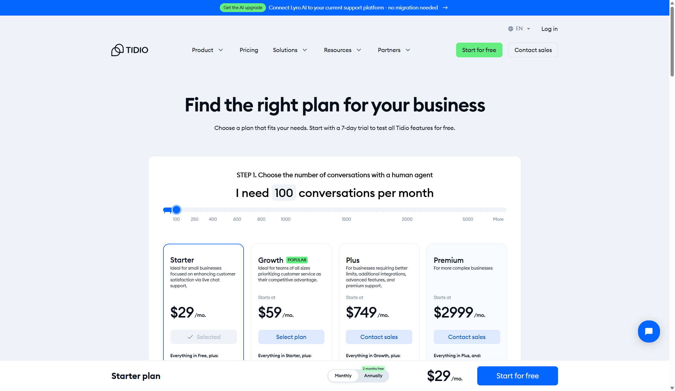 Tidio pricing