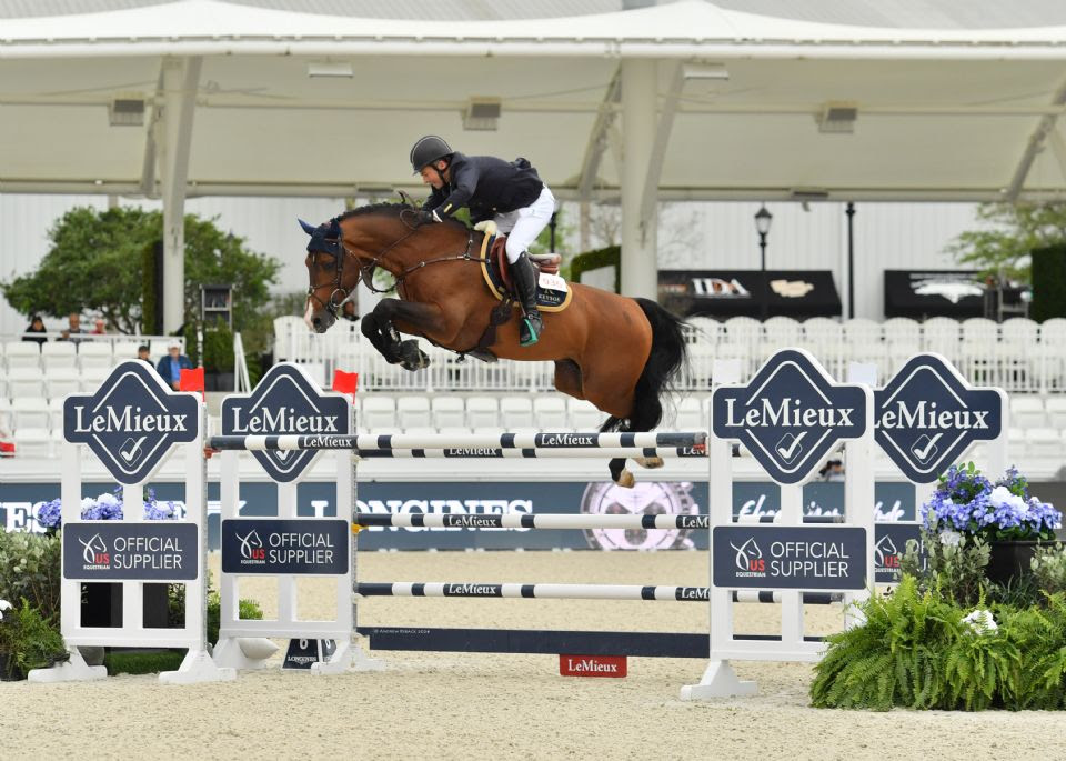 In showjumping news, Cian O'Connor and Fermoy top the winning round at the World Equestrian Center, Ocala, Florida.