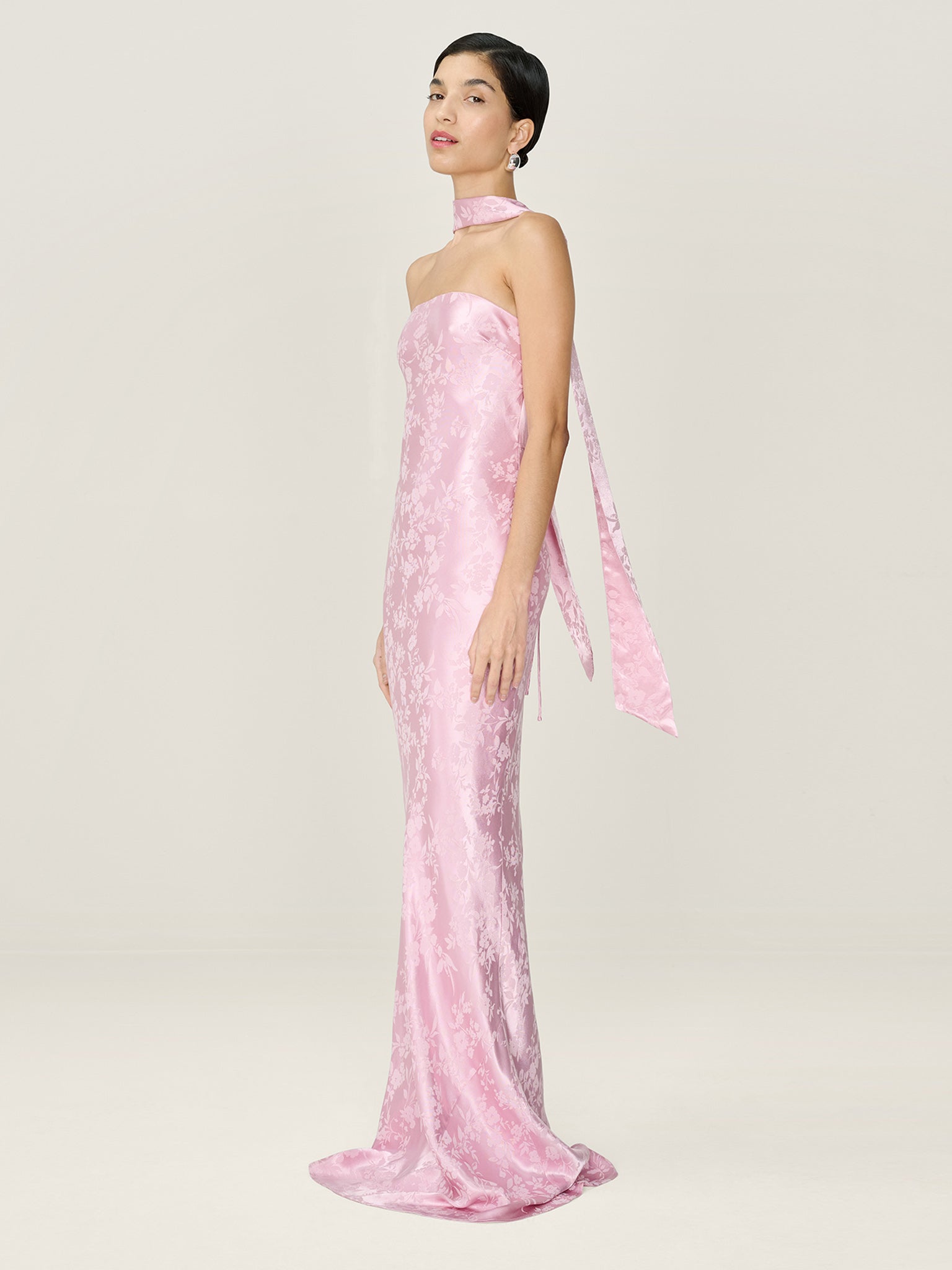 Amdra Jacquard Dress in Bleached Mauve - 4