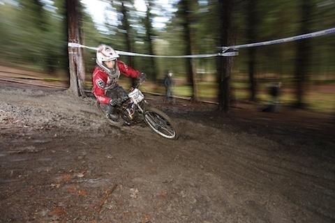 A racer in the 661 Mini Downhill