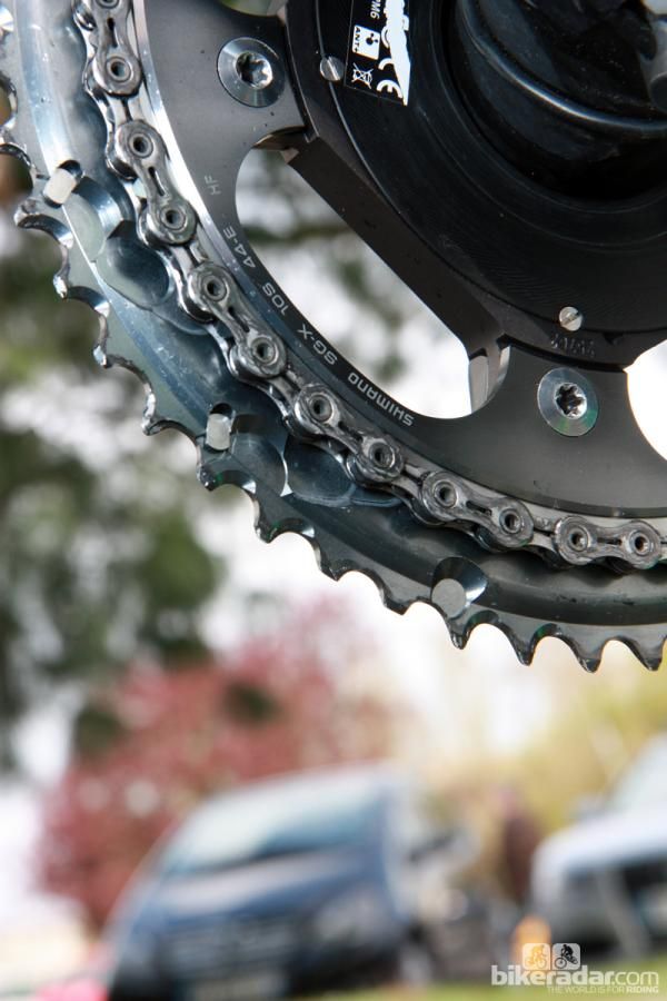 Big 53/44T chainrings are well suited to Paris-Roubaix's flat parcours.
