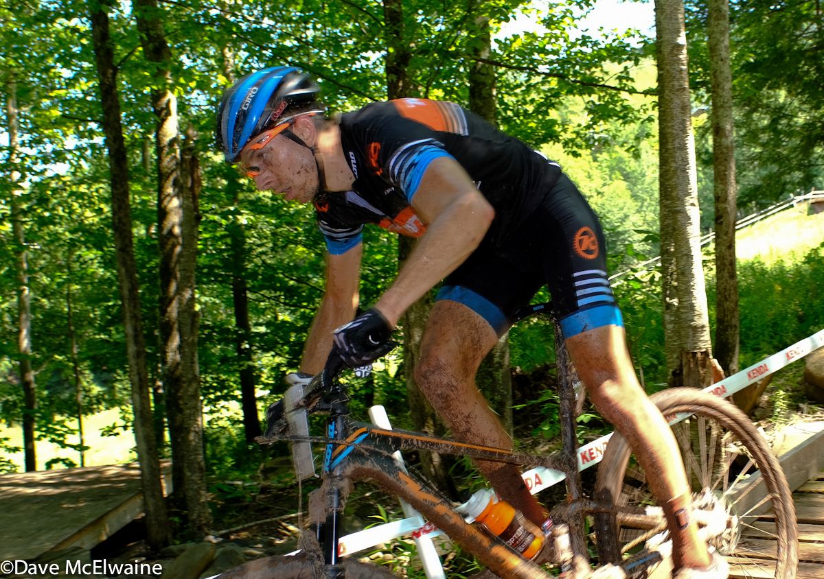 Kerry Werner (Kona) crossing one of the many bridges