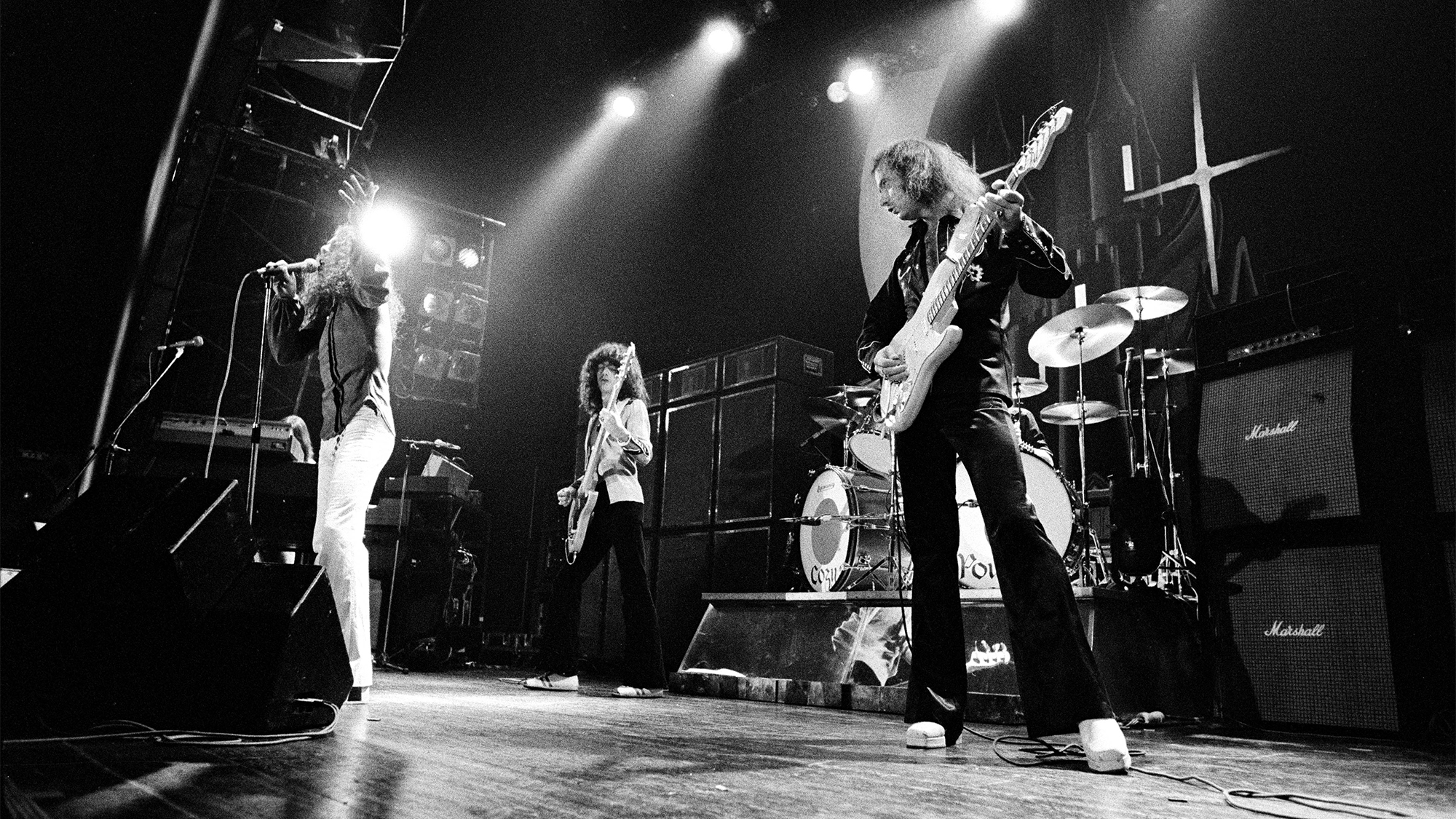 DENMARK - JANUARY 01: Photo of Ritchie BLACKMORE and RAINBOW; L-R. Ronnie James Dio, Jimmy Bain, Ritchie Blackmore