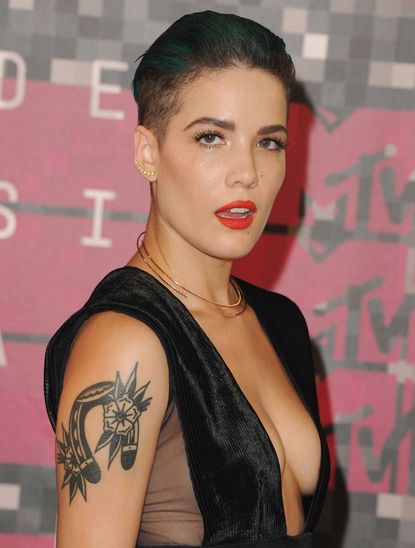 Pretty hair cut and color! | Celebrity tattoos women, Celebrity tattoos,  Celebrities