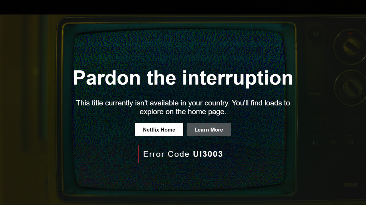 Netflix regional error message