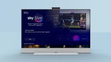 Sky Live on white Sky Glass with pale blue background