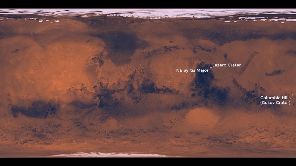 NASA announced in November 2018 that Perseverance will explore Jezero Crater, one of three finalist landing sites for the Mars 2020 mission.