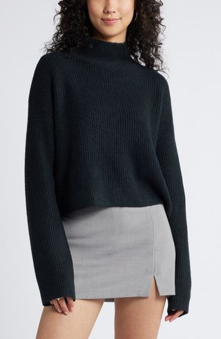 Oversize Cozy Mock Neck Sweater